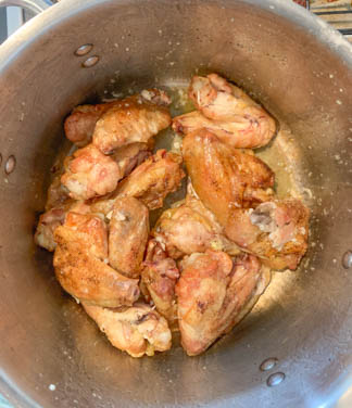 baked chicken wings in pot